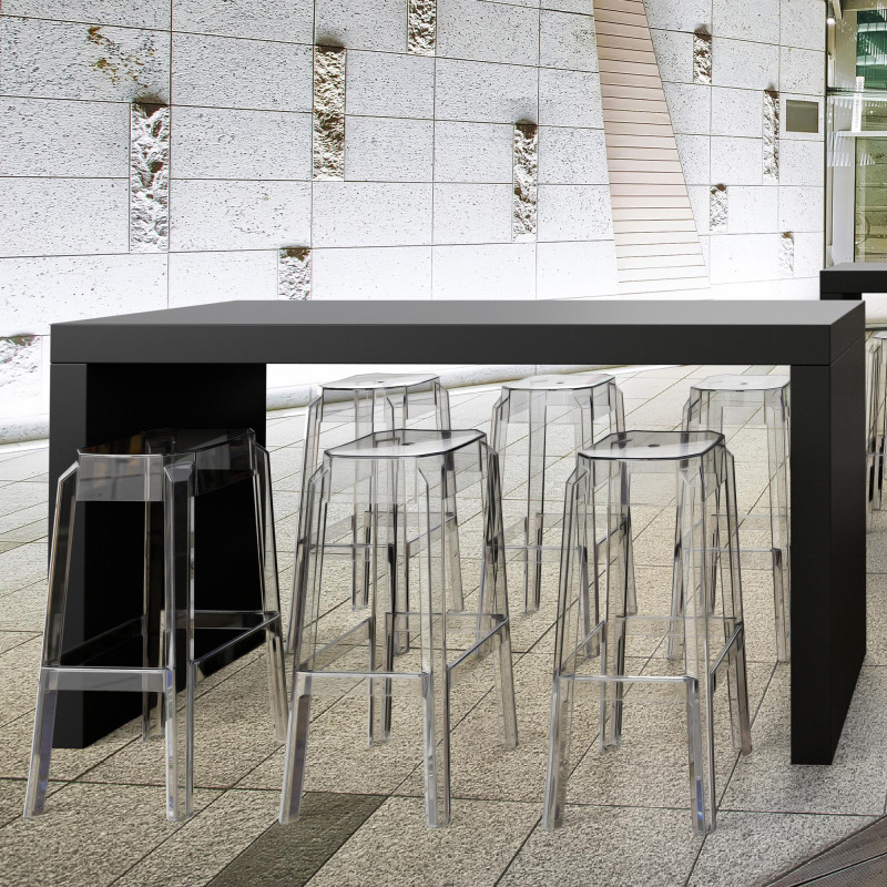 Lot de 2 tabourets de bar Fox transparent