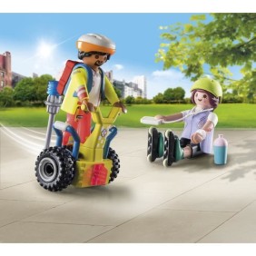 PLAYMOBIL - 71257 - City Action Les Secouristes - Starter Pack - Secouriste avec gyropode