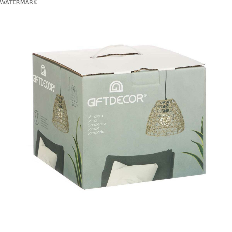Suspension Naturel Rotin conique 25 x 21 x 25 cm (2 Unités)