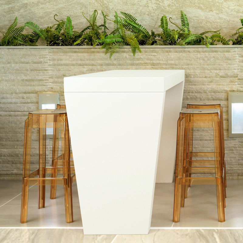 Ensemble de 2 tabourets de bar Fox, transparents ambre