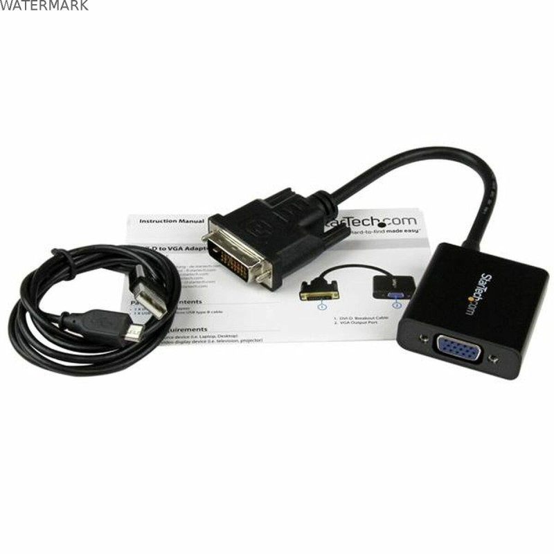 Adaptateur DVI-d vers VGA Startech DVI2VGAE             0,19 m Noir