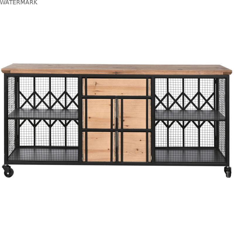 Caisson à Tiroirs Home ESPRIT Métal Sapin Loft 122 x 37 x 58,5 cm