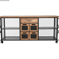 Caisson à Tiroirs Home ESPRIT Métal Sapin Loft 122 x 37 x 58,5 cm