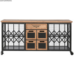 Caisson à Tiroirs Home ESPRIT Métal Sapin Loft 122 x 37 x 58,5 cm