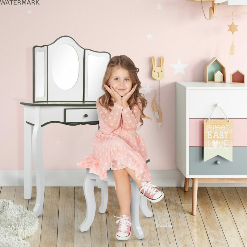 Coiffeuse avec Banc Colorbaby jouet Blanc Enfant 61 x 29 x 100 cm