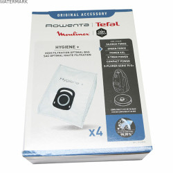 Sac de Rechange pour Aspirateur Sil.ex Rowenta, Tefal Hygiene + 19,5 x 27,5 cm (5 Unités)