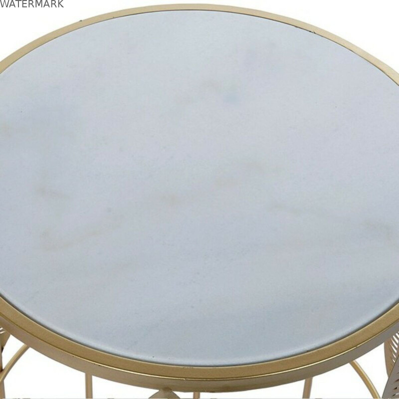 Table d'appoint DKD Home Decor Doré Métal Marbre 42 x 42 x 65,5 cm