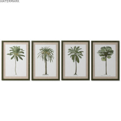 Cadre Home ESPRIT Vert Beige Palmiers Tropical 50 x 2,5 x 70 cm (4 Unités)