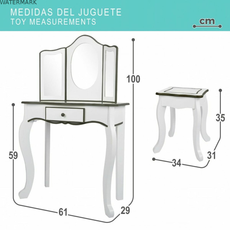 Coiffeuse avec Banc Colorbaby jouet Blanc Enfant 61 x 29 x 100 cm