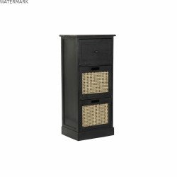 Caisson à Tiroirs DKD Home Decor Naturel Noir Vintage Bois de paulownia (40 x 30 x 90,5 cm)