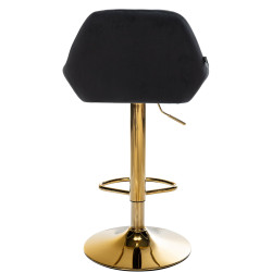 Lot de 2 tabourets de bar Braga Gold Velvet Noir