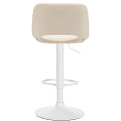 Lot de 2 tabourets de bar Camden, simili cuir, blanc et crème