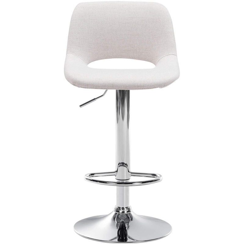 Lot de 2 tabourets de bar Camden en chrome et tissu crème