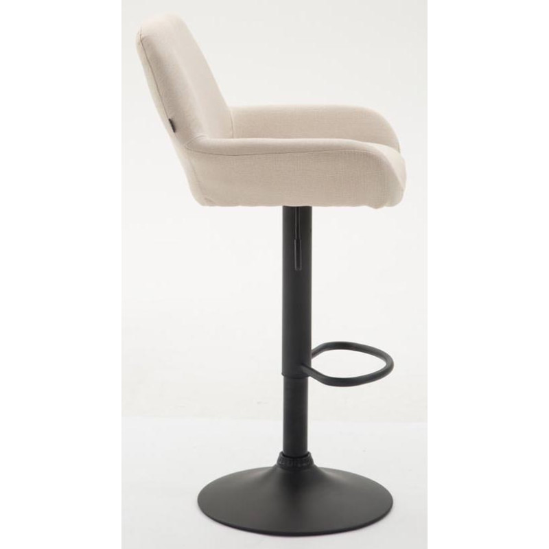 Set di 2 sgabelli da bar Braga in tessuto nero e crema