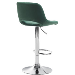 Set de 2 Taburetes de bar Camden en terciopelo Verde,Metal cromado