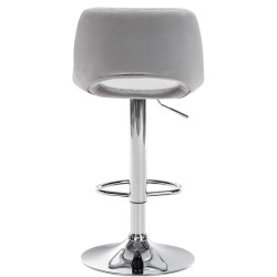Lot de 2 tabourets de bar Camden en velours gris clair chromé
