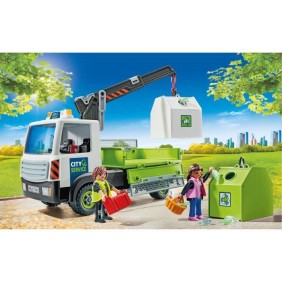 PLAYMOBIL 71431 Camion-grue de recyclage de verre - City Action - Avec grue pivotante - Des 4 ans