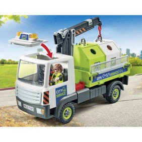 PLAYMOBIL 71431 Camion-grue de recyclage de verre - City Action - Avec grue pivotante - Des 4 ans