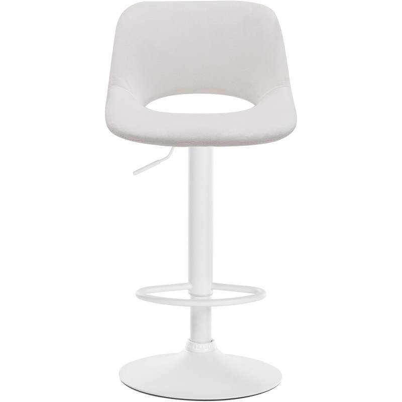 Ensemble de 2 tabourets de bar Camden en velours blanc crème