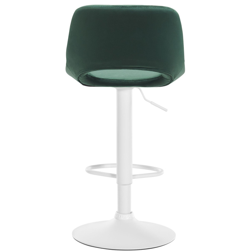 Ensemble de 2 tabourets de bar Camden en velours blanc vert