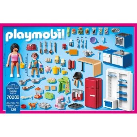 PLAYMOBIL - 70206 - Dollhouse La Maison Traditionnelle - Cuisine familiale - 129 pieces - Mixte - Plastique