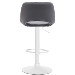 Ensemble de 2 tabourets de bar Camden en velours blanc gris foncé