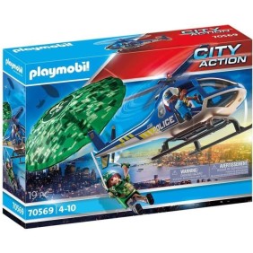 PLAYMOBIL - 70569 - City Action - Hélicoptere de police et parachutiste