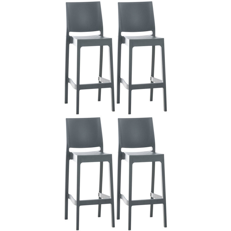 Lot de 4 tabourets de bar Maya gris foncé