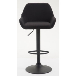 Lot de 2 tabourets de bar Braga tissu noir noir