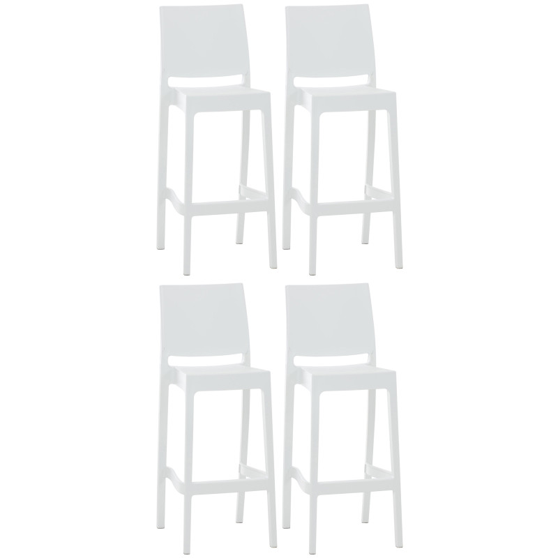 Ensemble de 4 tabourets de bar Maya blanc