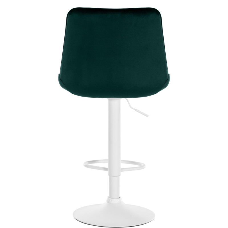 Tabouret de bar Toni velours blanc vert