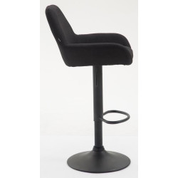 Lot de 2 tabourets de bar Braga tissu noir noir