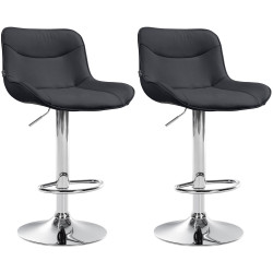 2er Set Barhocker Vonore Kunstleder chrom