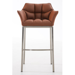 Tabouret de bar Damaso E avec structure à 4 pieds marron clair