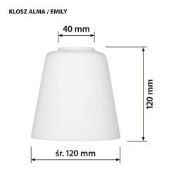 Écran de lampe Activejet klosz EMILY Blanc verre 12 cm