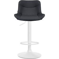 Lot de 2 tabourets de bar Vonore, similicuir, blanc noir