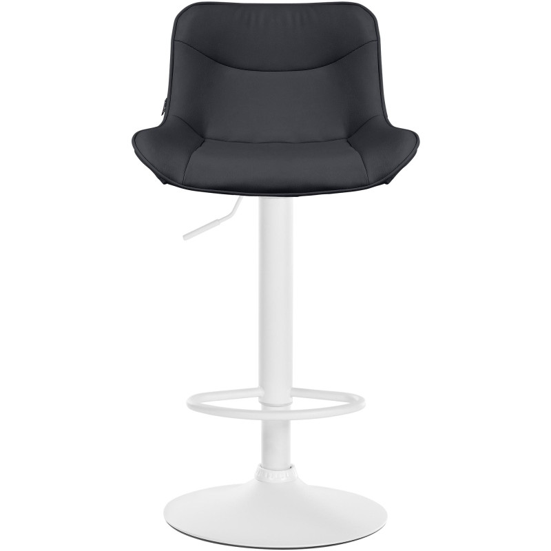 Lot de 2 tabourets de bar Vonore, similicuir, blanc noir