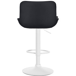 Juego de 2 taburetes de bar Vonore en polipiel Negro,Blanco