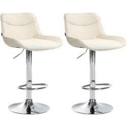 2er Set Barhocker Vonore Stoff chrom