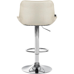 Lot de 2 tabourets de bar Vonore tissu chrome crème