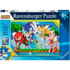 Puzzle 100 pieces XXL Sonic, Knuckles, Sonic, Tails et Amy / Sonic, Des 6 ans, Puzzle de qualité supérieure, 12001134