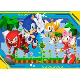 Puzzle 100 pieces XXL Sonic, Knuckles, Sonic, Tails et Amy / Sonic, Des 6 ans, Puzzle de qualité supérieure, 12001134