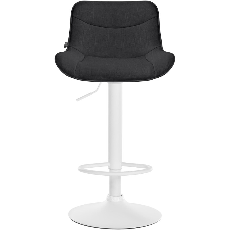 Ensemble de 2 tabourets de bar Vonore, tissu blanc noir