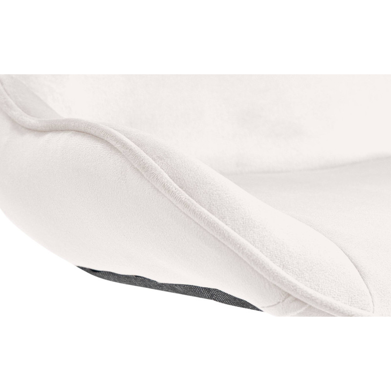 Set di 2 sgabelli da bar Vonore in velluto crema,cromo