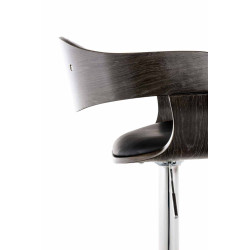 Ensemble de 2 tabourets de bar Kingston C en similicuir noir/gris