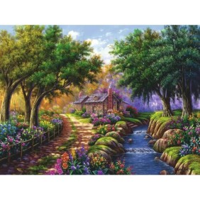 Puzzle Adulte 1500 pieces Cottage au bord de la riviere - Paysage - 17109 - Ravensburger