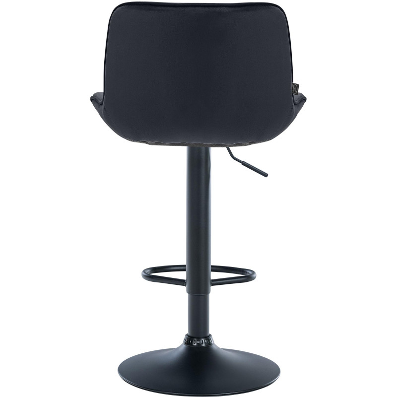 Set di 2 sgabelli da bar Vonore in velluto nero,nero