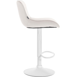 Lot de 2 tabourets de bar Vonore velours blanc crème