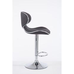 Tabouret de bar Las Vegas V2 tissu chromé gris foncé