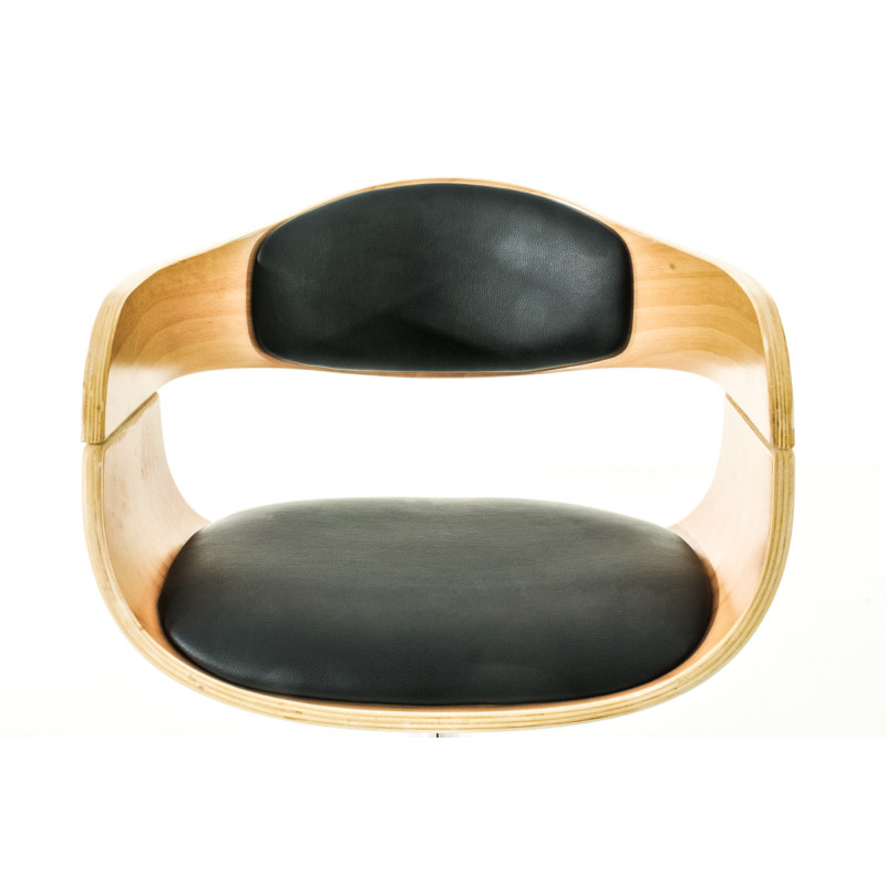 Lot de 2 tabourets de bar Kingston C en cuir synthétique naturel/noir